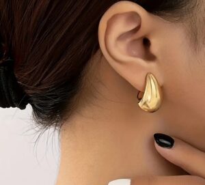 Vintage Resin Earrings, C-Shaped Earrings, Stainless Steel Earrings